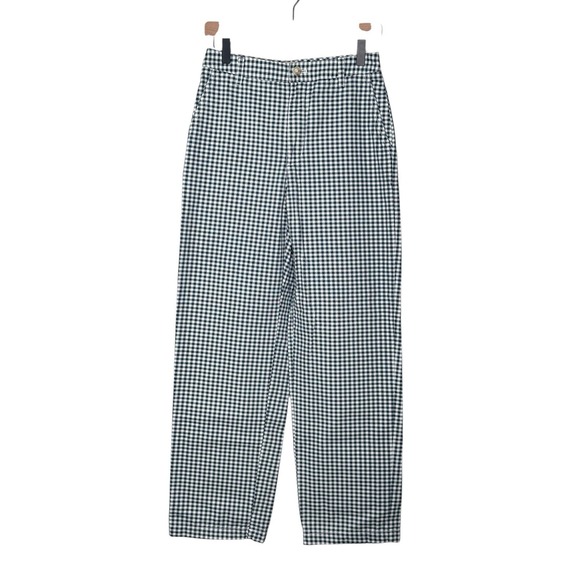 Aritzia Sunday Best Jaden Chino Pants Blue Gingham Check Sz 6 Preppy Spring - Picture 3 of 11
